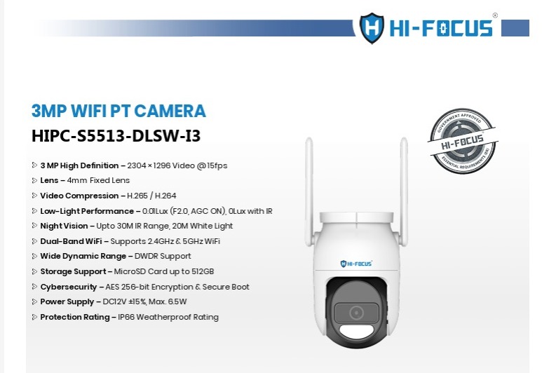HI-FOCUS 3MP WIFI PT CAMERA - Image 3